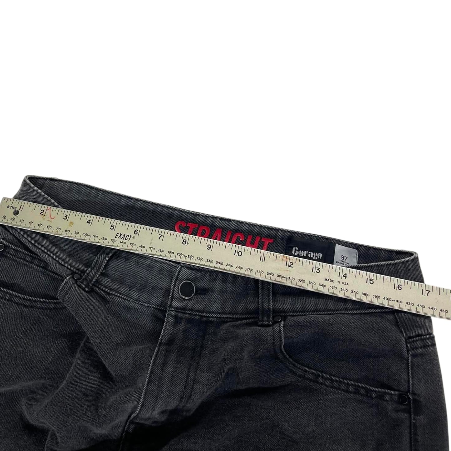 GARAGE FADED BLACK DENIM JEANS (34)