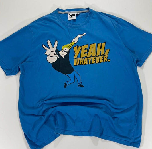 VINTAGE BLUE JOHNNY BRAVO GRAPHIC TEE (L-XL)