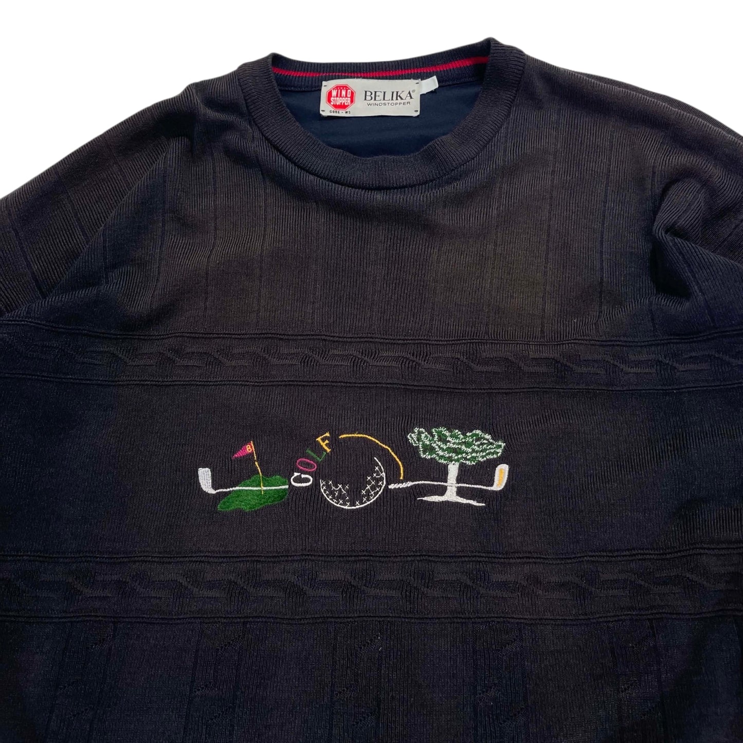 90S BELIKA  WINDSTOPPER GOLF EMBROIDERED SWEATER (L)