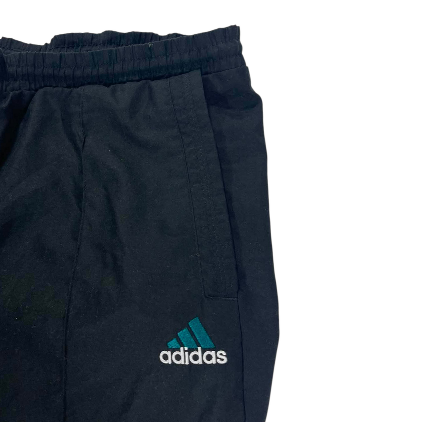 VINTAGE ADIDAS EQUIPMENT BLACK TRACK PANTS (L-XL)