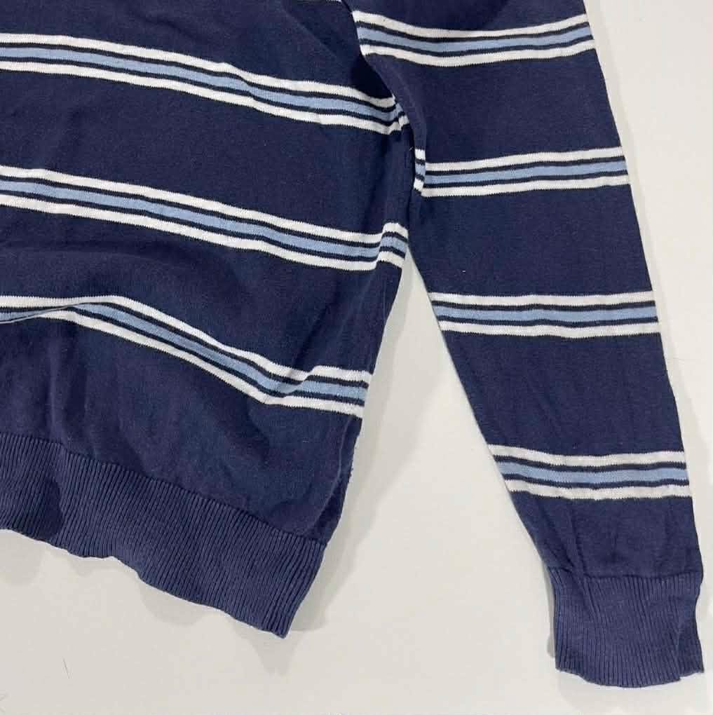 VINTAGE PAUL COSTELLOE BLUE STRIPED LONG SLEEVED SHIRT (L)