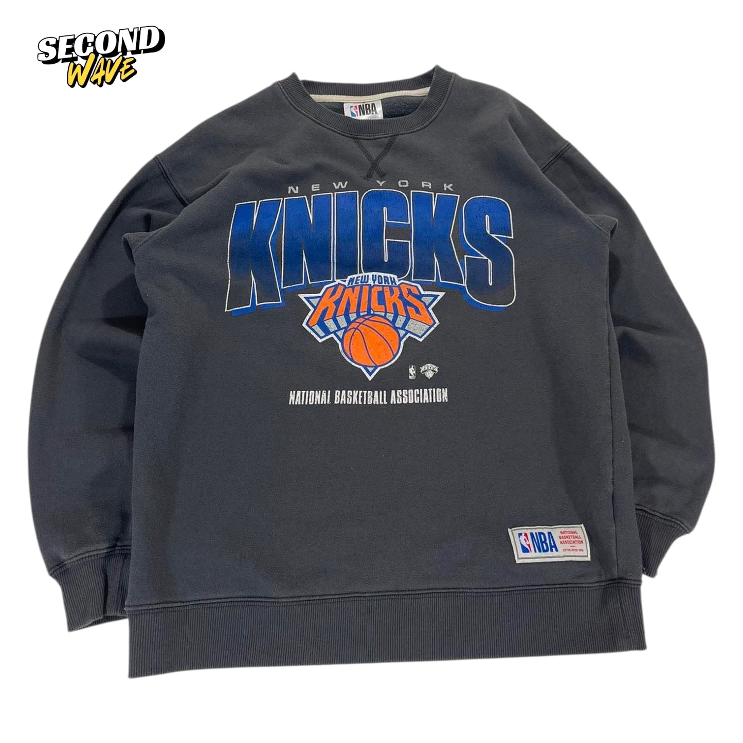 NEW YORK KNICKS FADED BLACK CREWNECK (M)