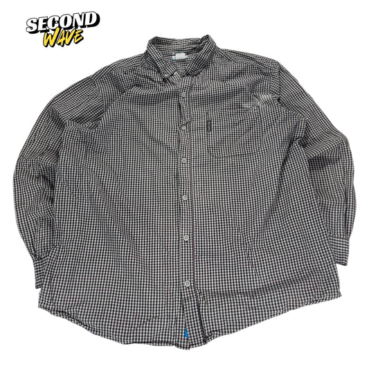 COLUMBIA BLACK & WHITE CHECKERED BUTTON UP SHIRT (XXL)