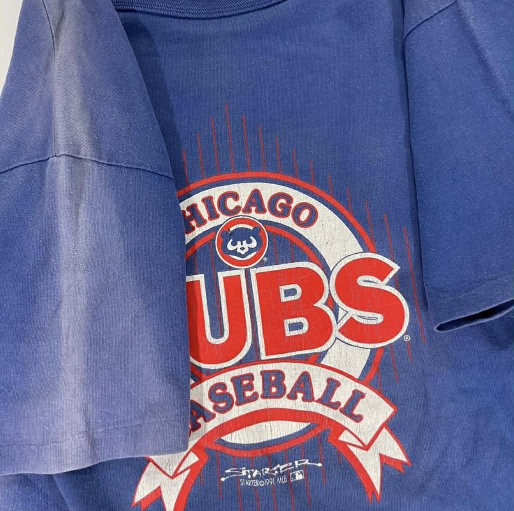 VINTAGE SINGLE STITCHED CHICAGO CUBS BLUE STARTER TEE (L-XL)