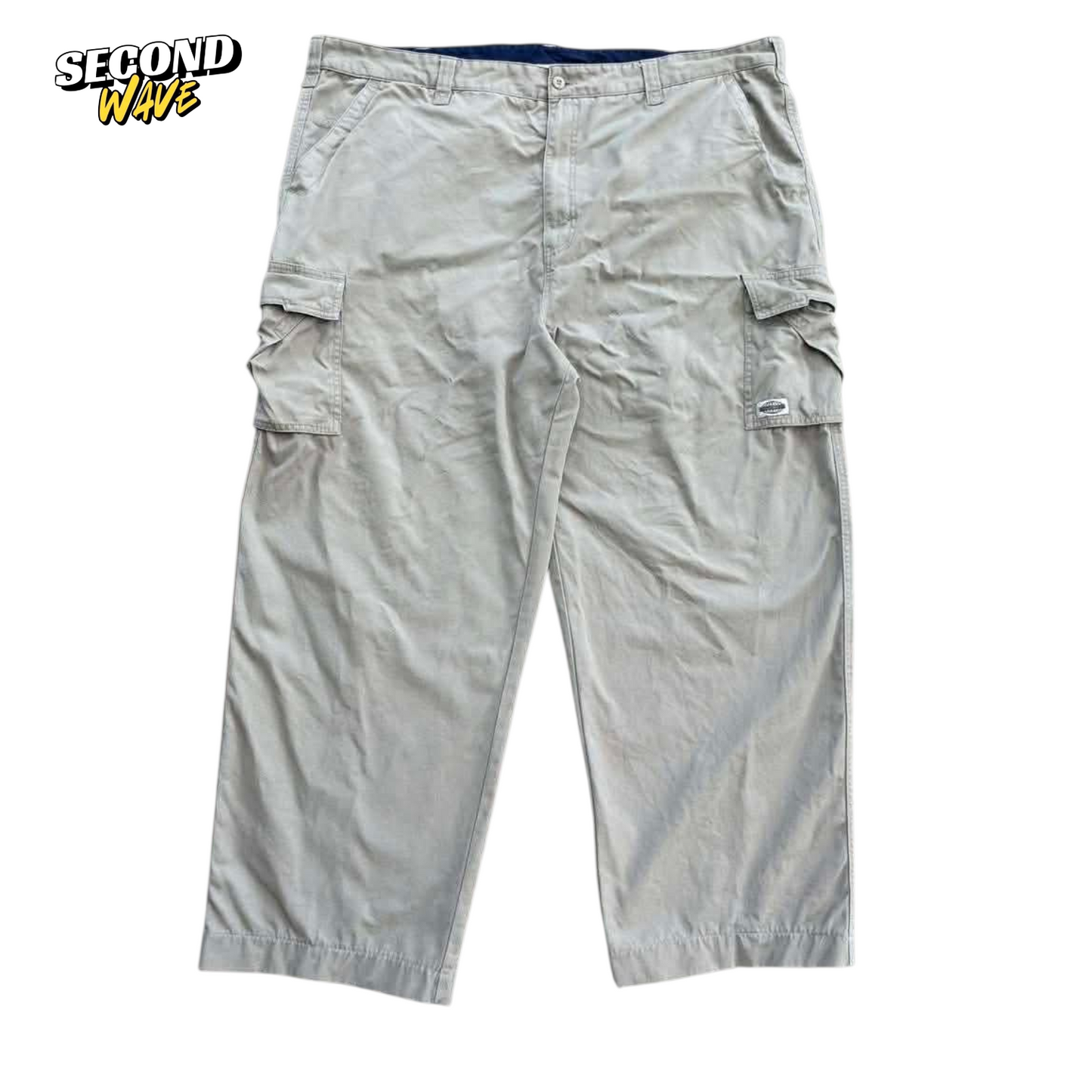 KHAKI CARGO PANTS WITH BLUE LINING (44)