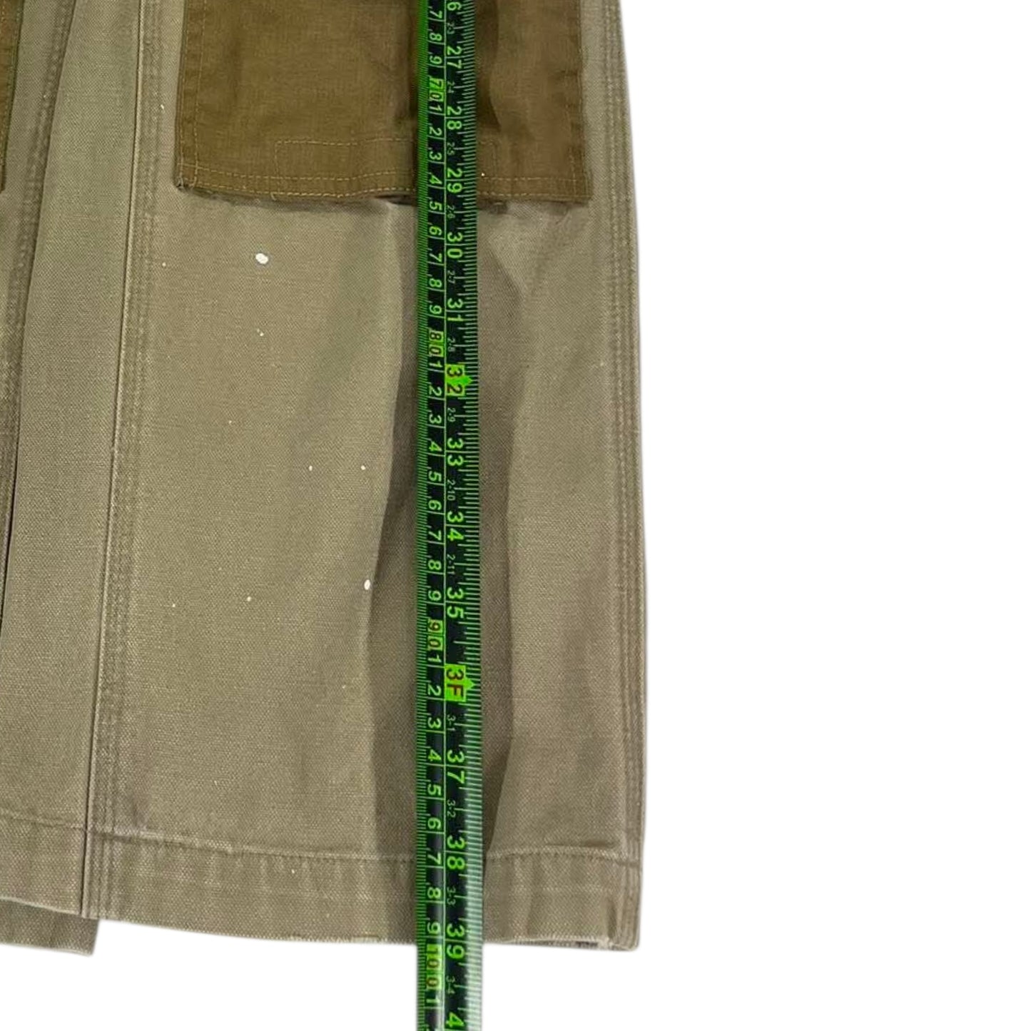 VINTAGE TRASHED WORKWEAR HARD YAKKA KHAKI CARGO PANTS (32)