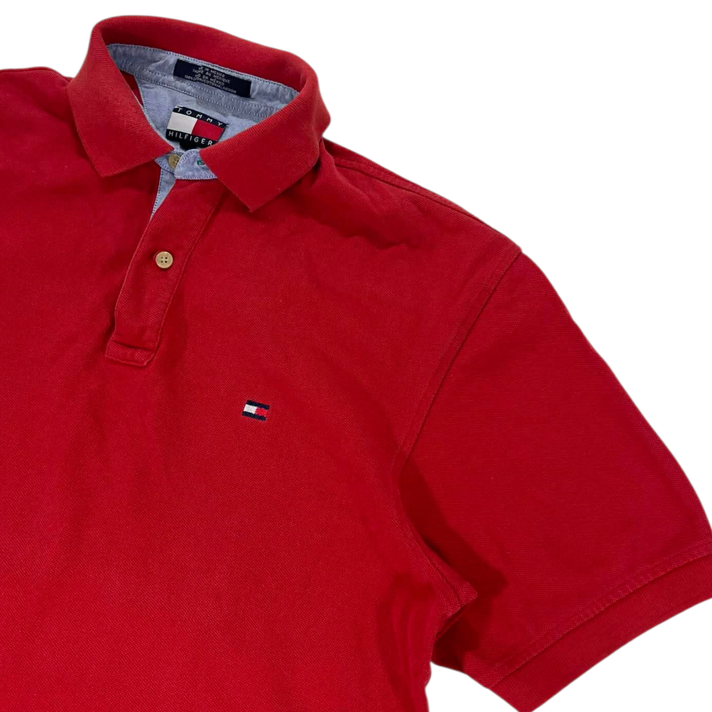 VINTAGE TOMMY HILFIGER RED POLO SHIRT (M)