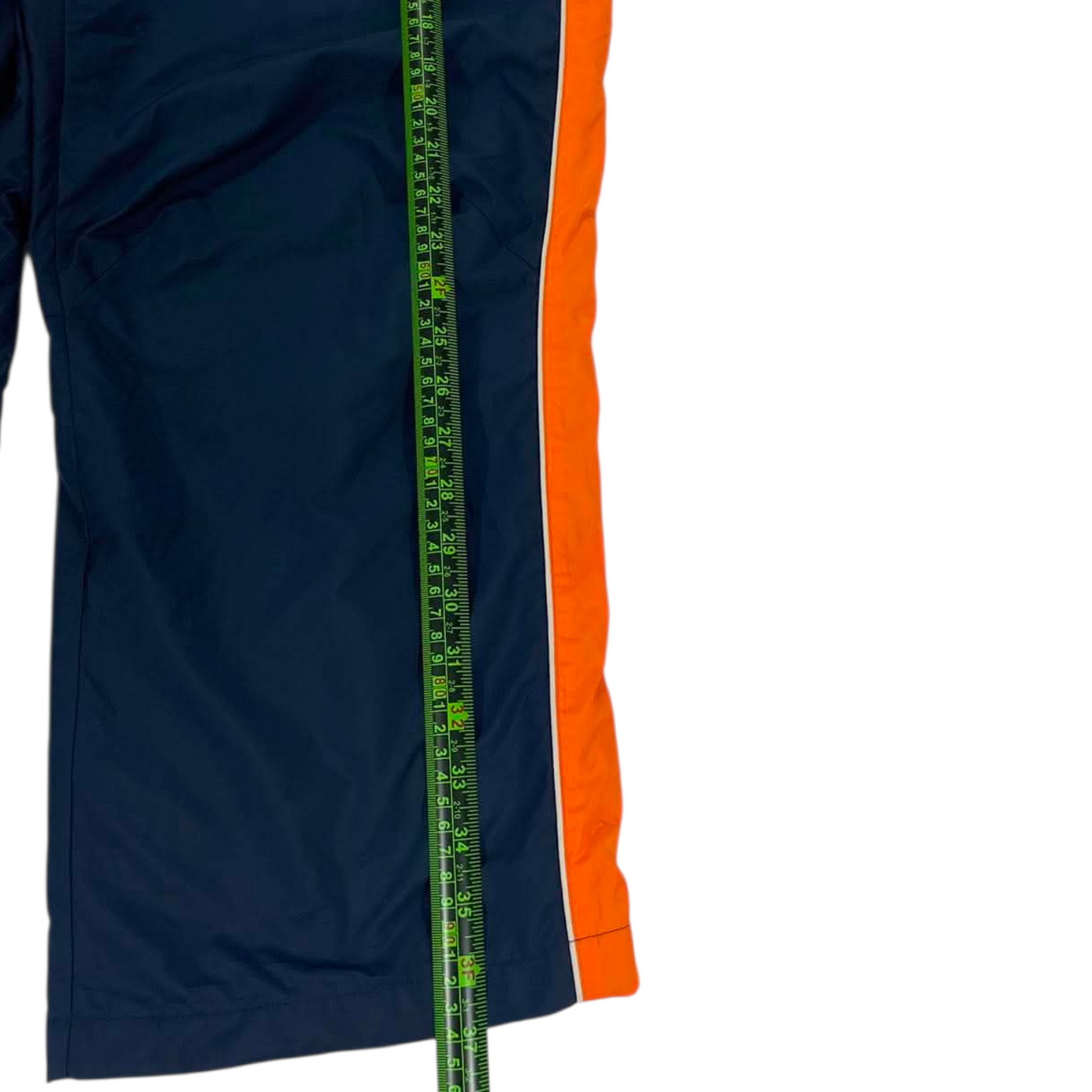 NIKE NAVY BLUE TRACK PANTS WITH ORANGE HIT (L)