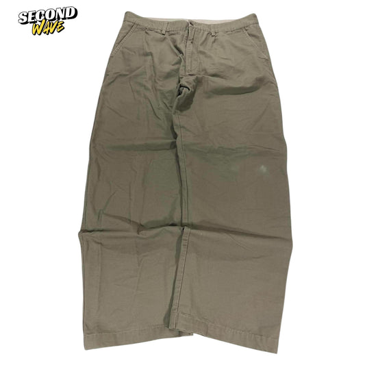 VINTAGE LOGAN KHAKI WIDE LEG CHINO PANTS (40)