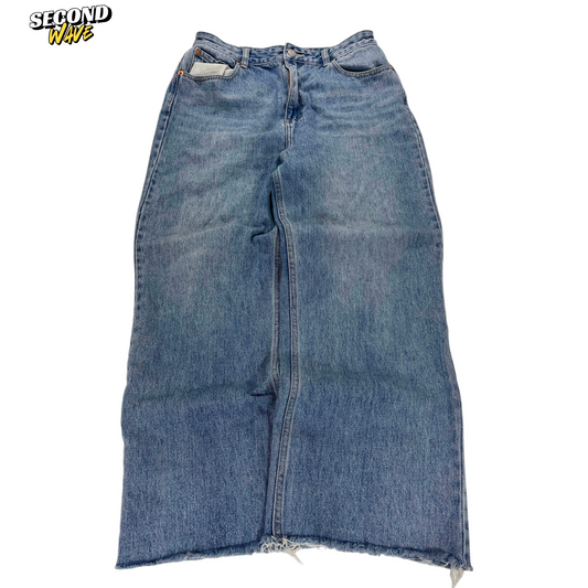 90S BAGGY WIDE LEG BLUE DENIM JEANS (28)