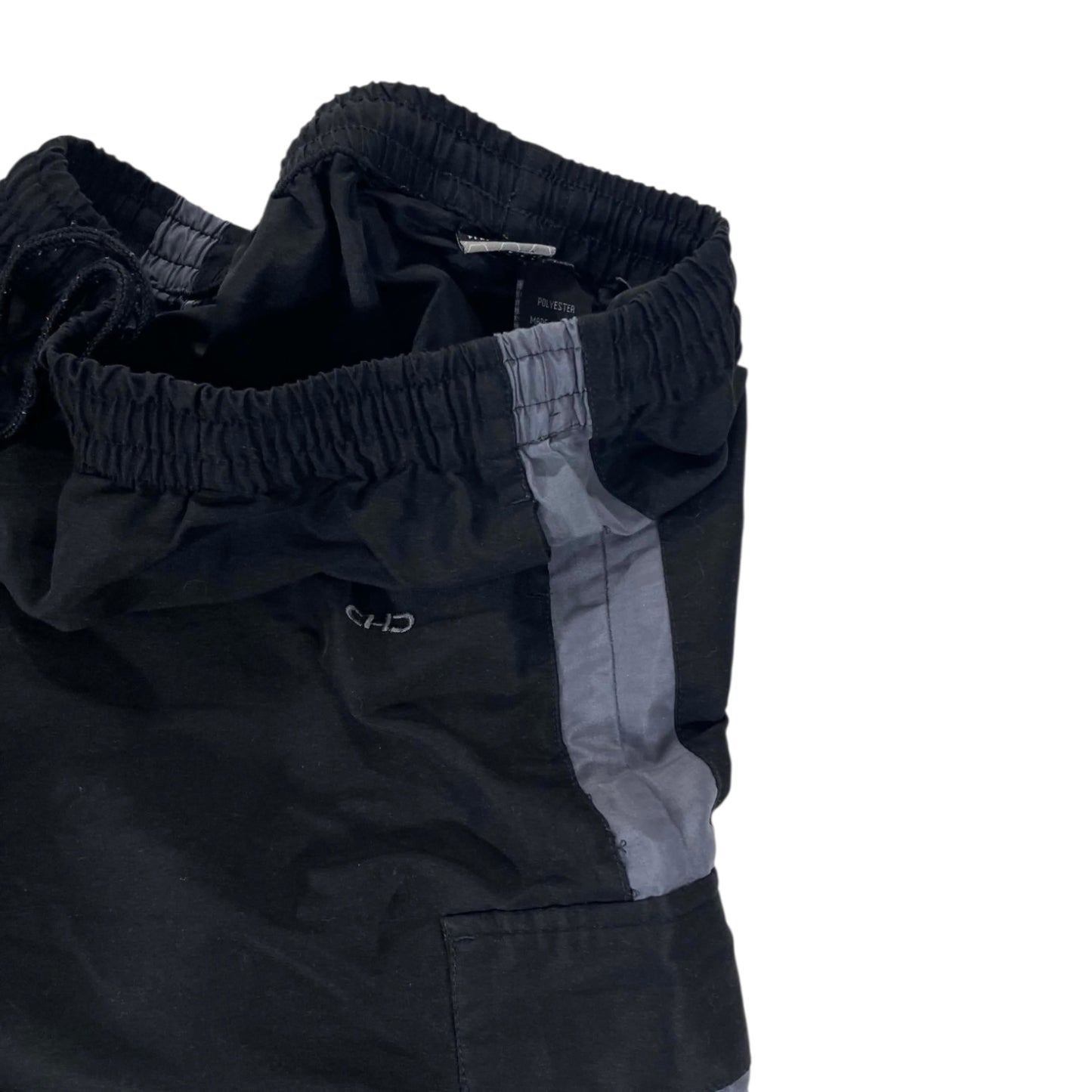 Y2K CHD BLACK BAGGY TRACK PANTS (S-M)