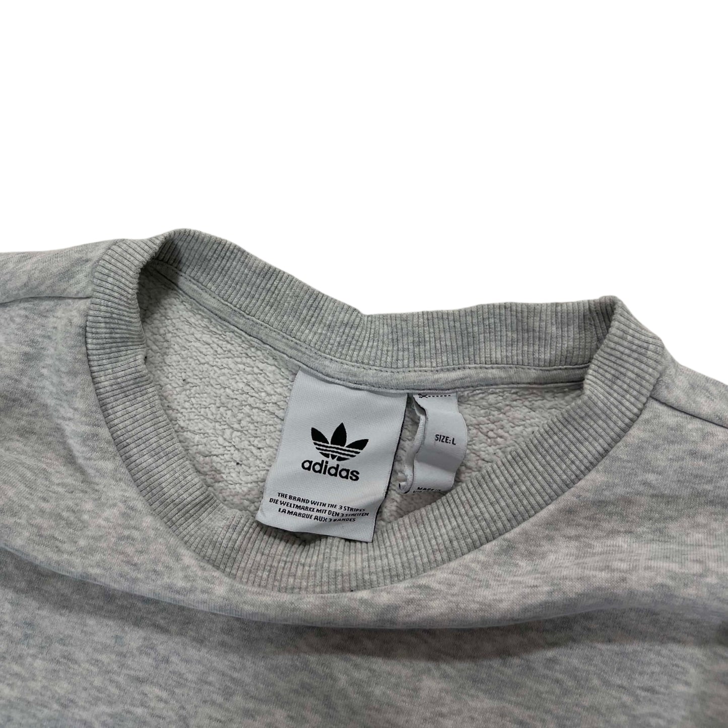 ADIDAS GRAY CREWNECK SWEATSHIRT (L)