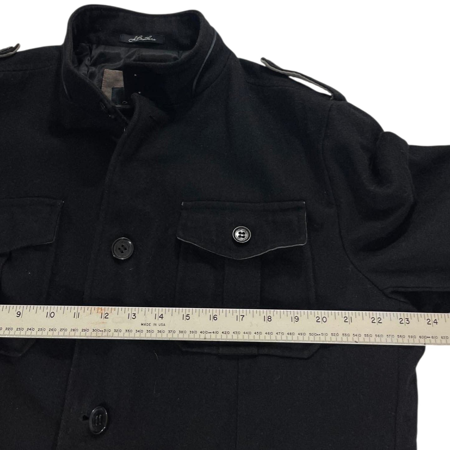 BLACK MILITARY STYLE COAT (XL)