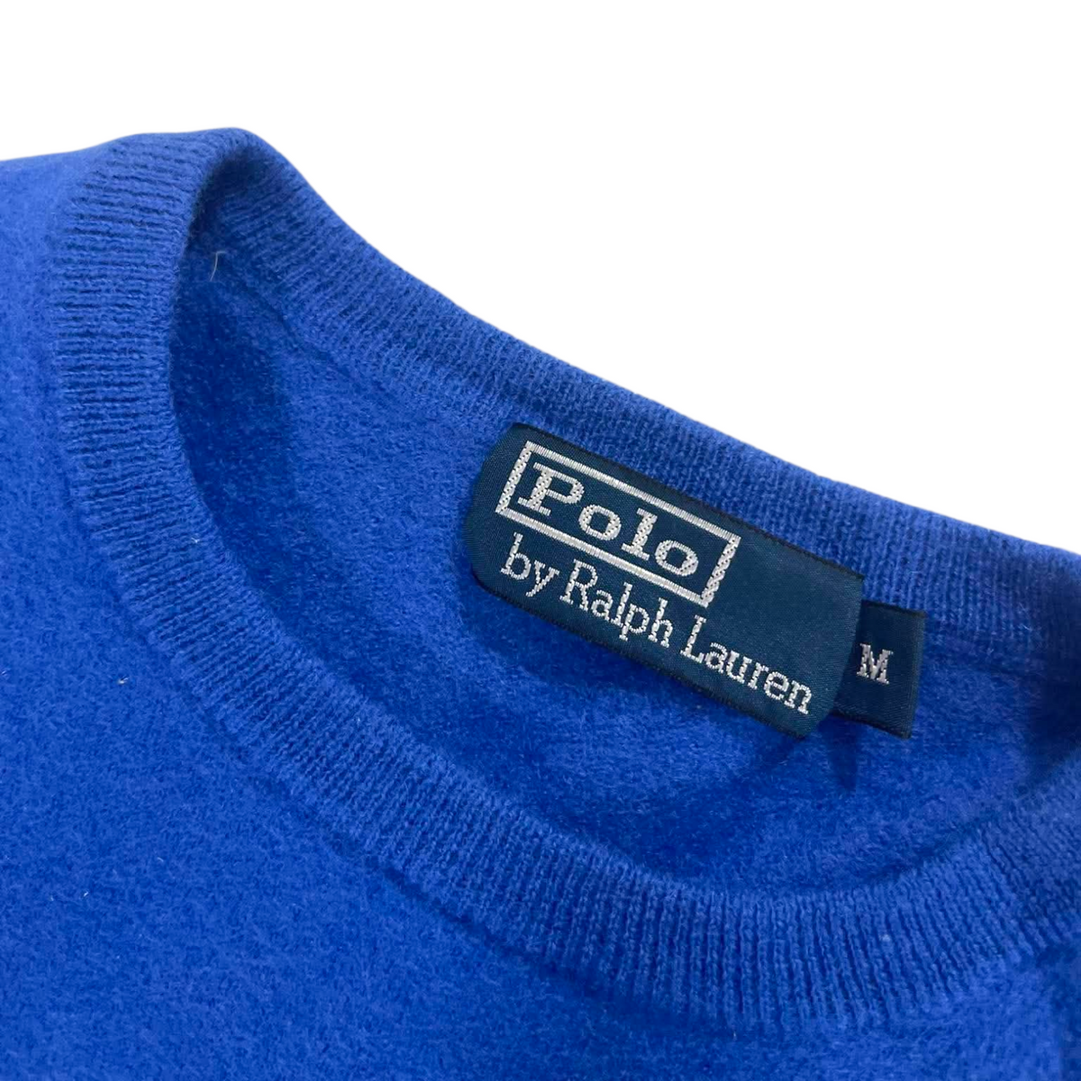 100% WOOL POLO RALPH LAUREN BLUE CREWNECK (BEST FIT SMALL)