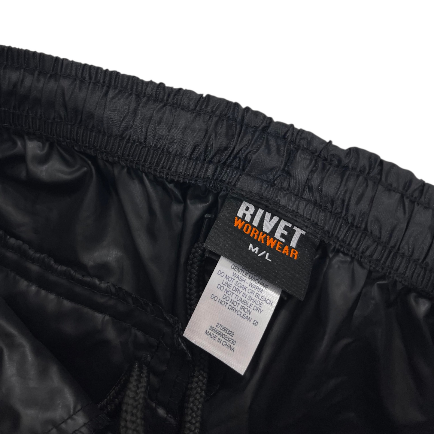 RIVET WORKWEAR BLACK TRACK PANTS (M-L)