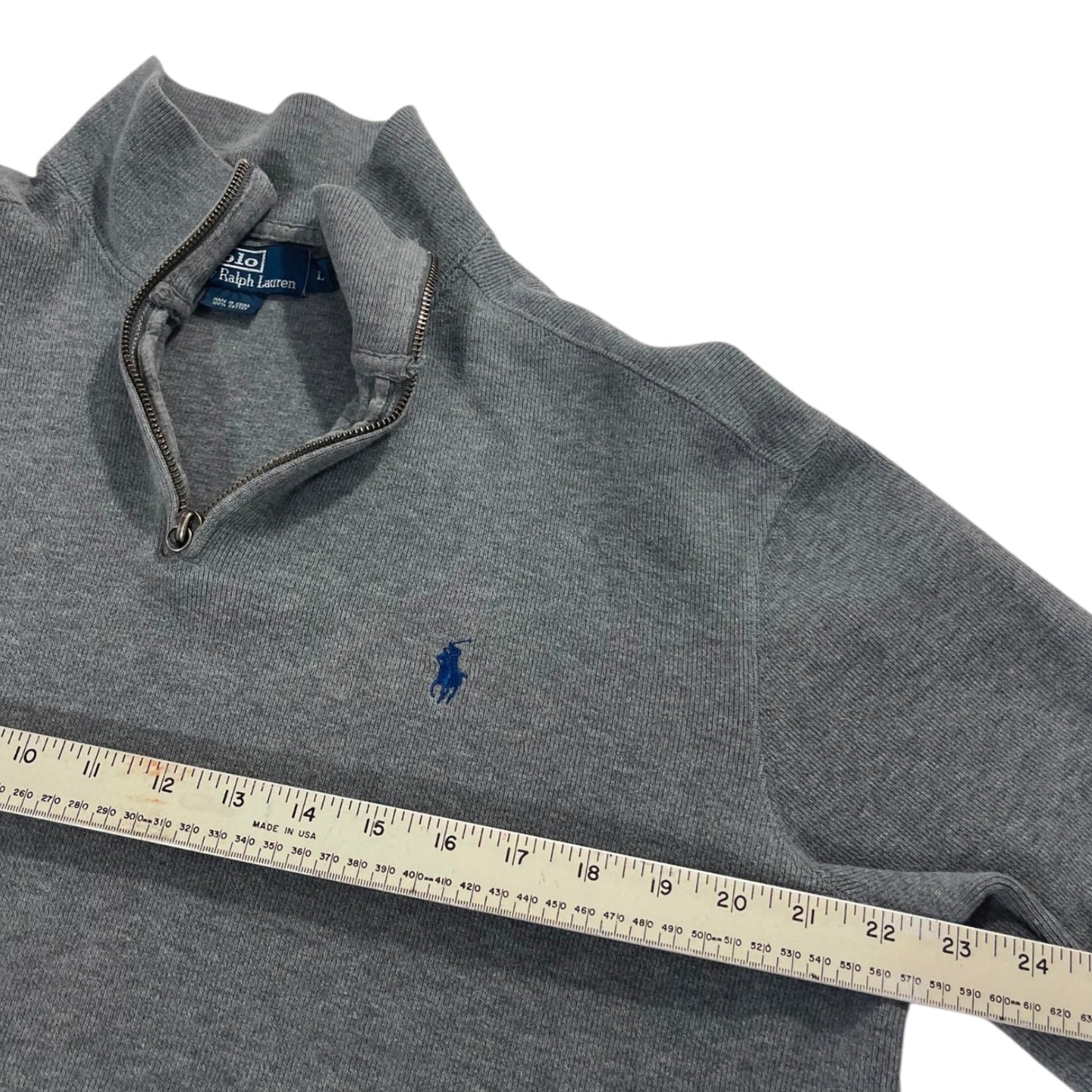 POLO RALPH LAUREN GRAY QUARTER ZIP (L)