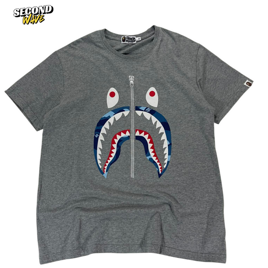VINTAGE BAPE GREY SHARK TEE (M)