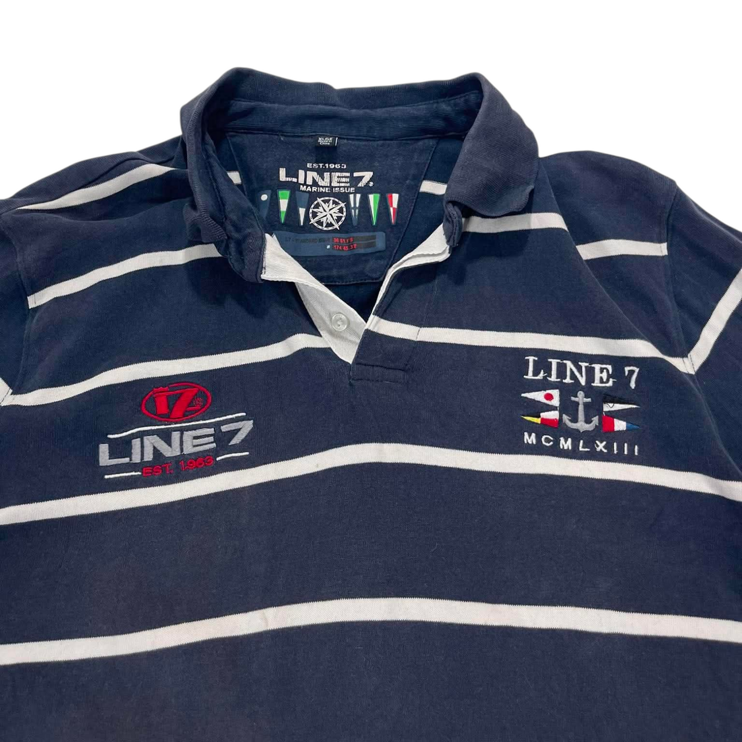 VINTAGE LINE 7 STRIPED POLO SHIRT (XL)