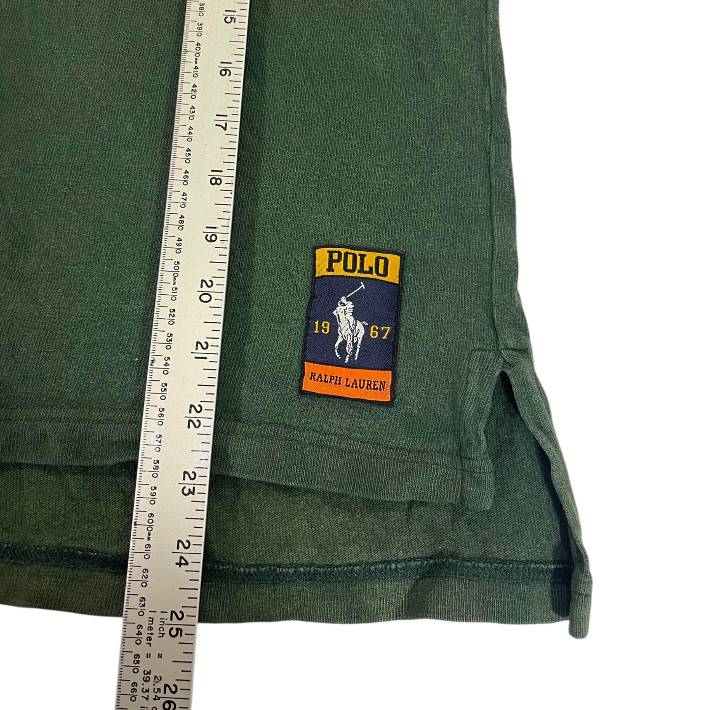 POLO RALPH LAUREN GREEN RUGBY SHIRT (S)