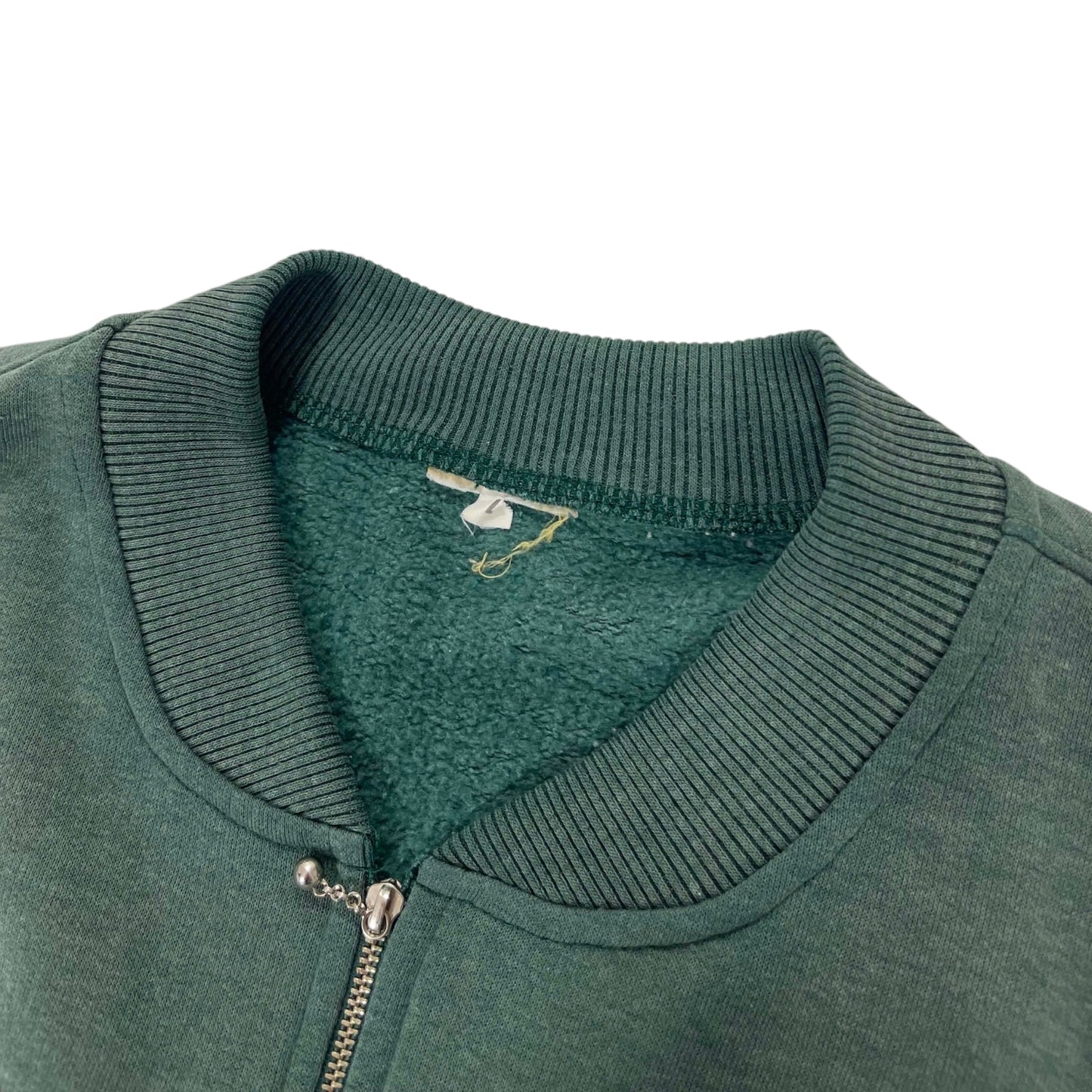 90S GREEN & GRAY STRIPED QUARTER ZIP (M-L)