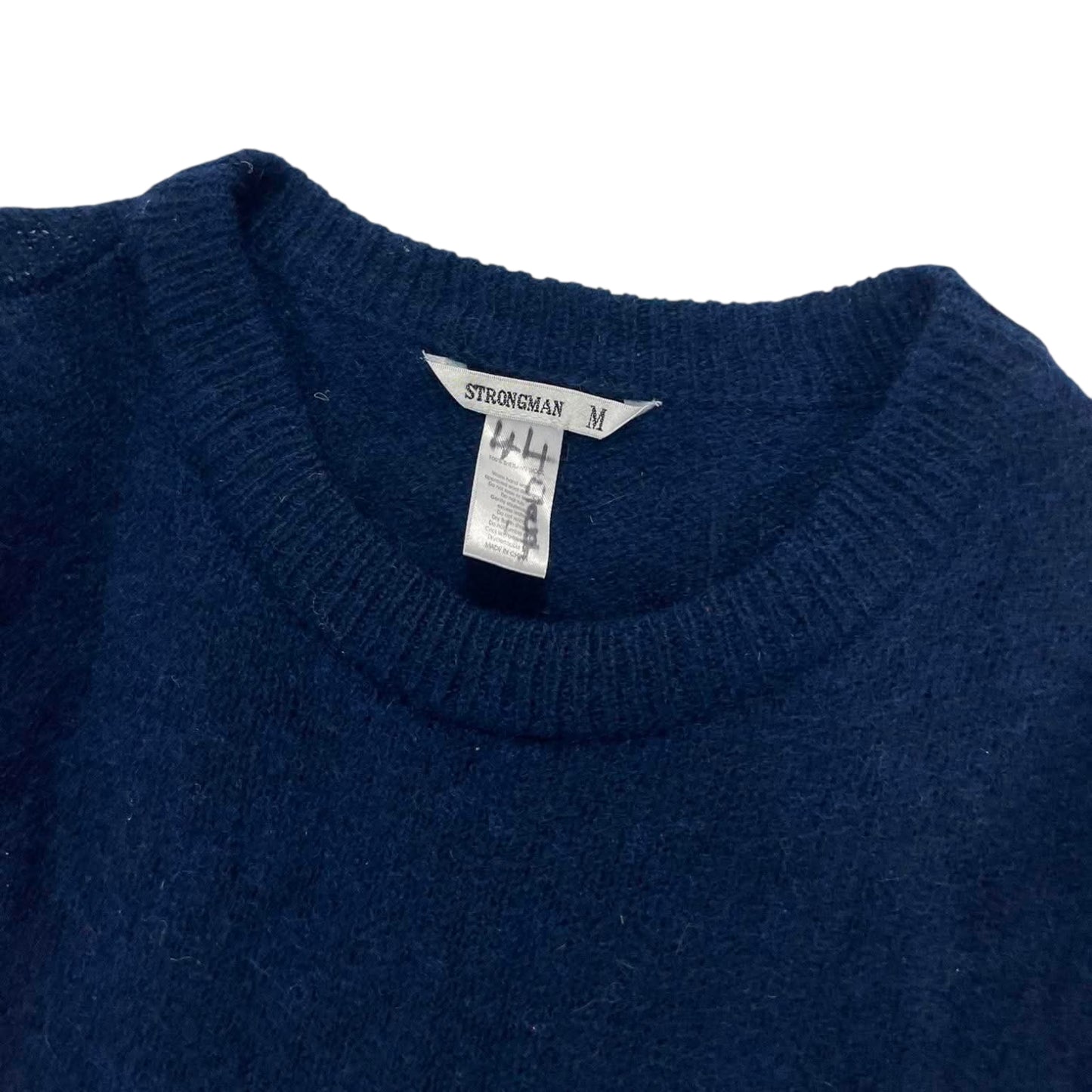 NAVU BLUE 100% SHETLAND WOOL SWEATER (M)