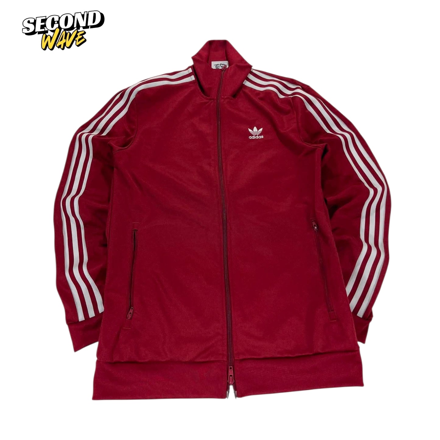 ADIDAS BURGUNDY TRACK JACKET (S)