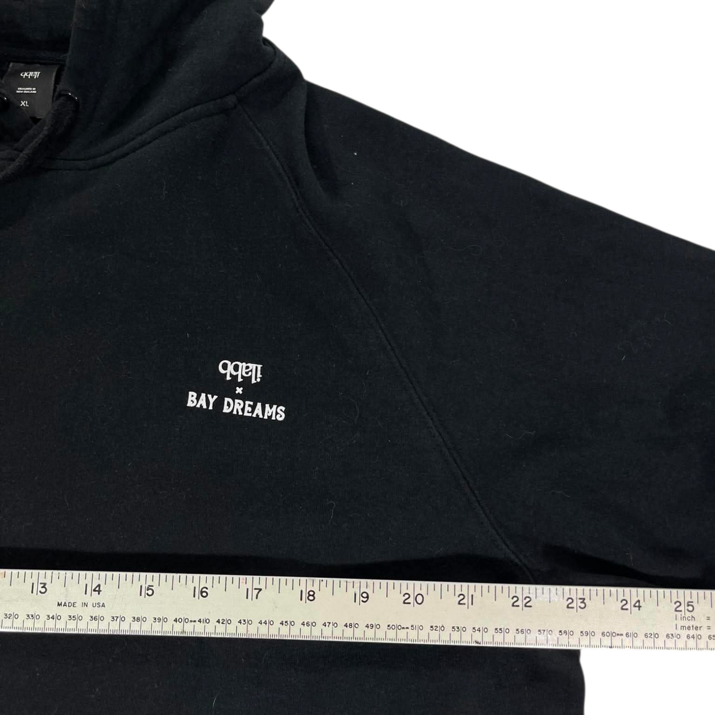 IILABB BAYDREAMS BLACK HOODIE WITH WHITE LOGO (XL)