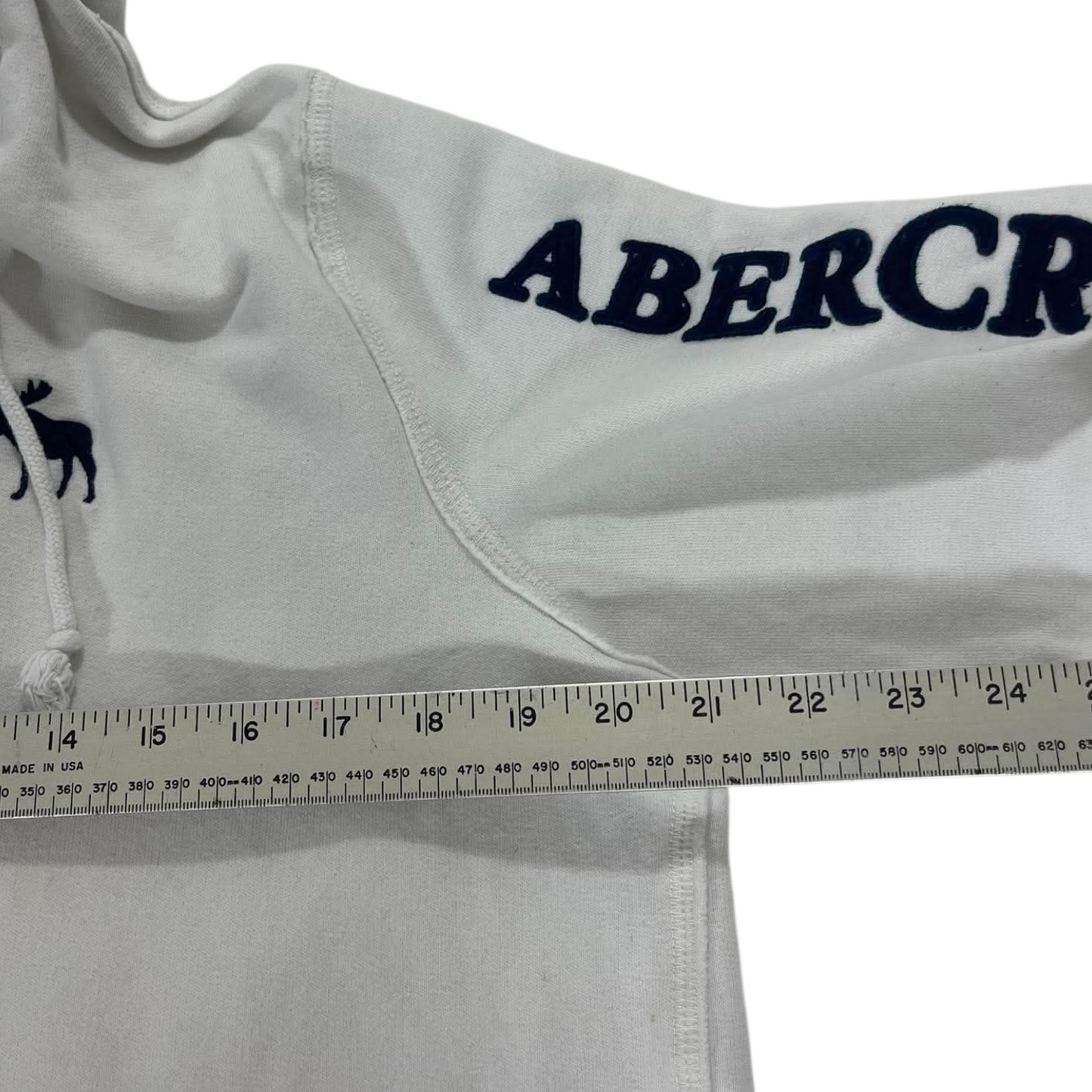 Y2K ABERCROMBIE & FITCH WHITE ZIP HOODIE (L)