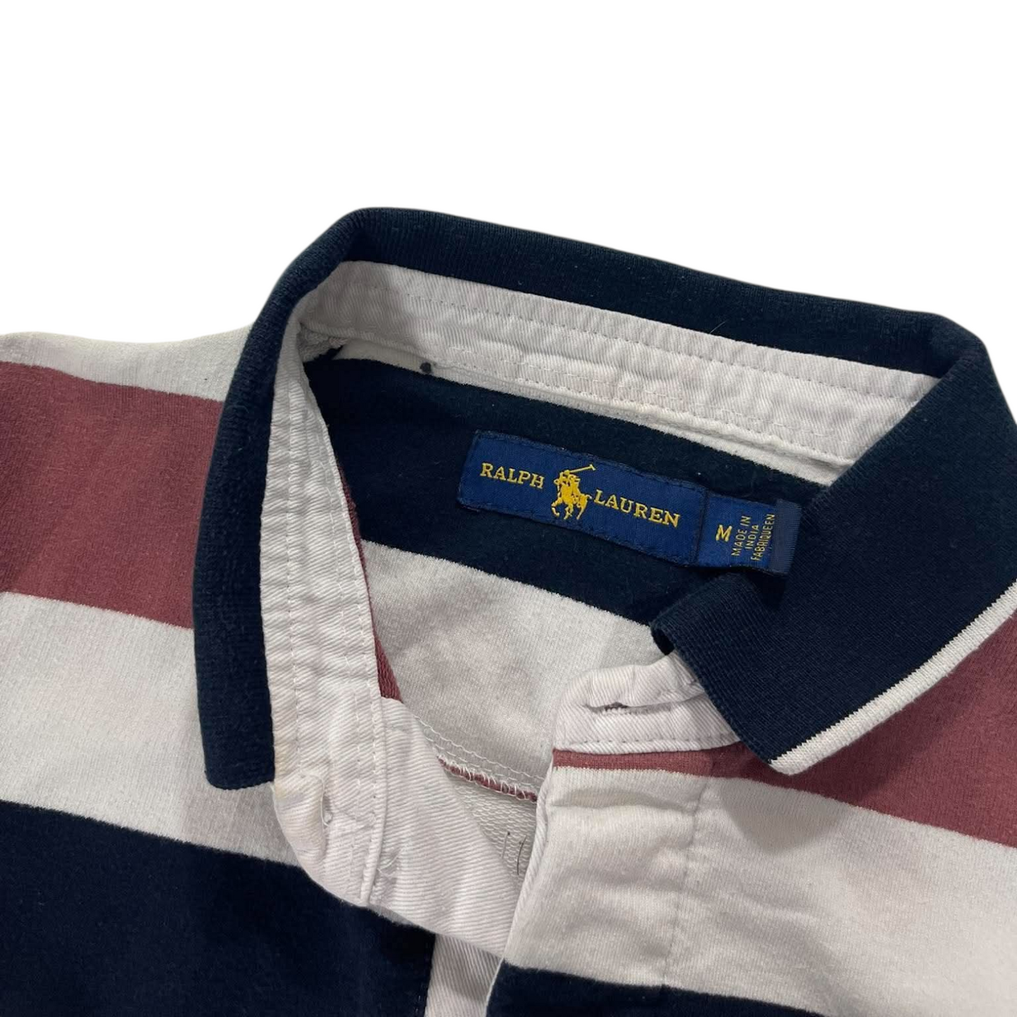 RALPH LAUREN RUGBY STRIPED POLO LONGSLEEVE (S - M)