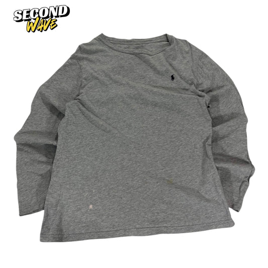 GRAY NO TAG POLO RALPH LAUREN LONG SLEEVE (S)