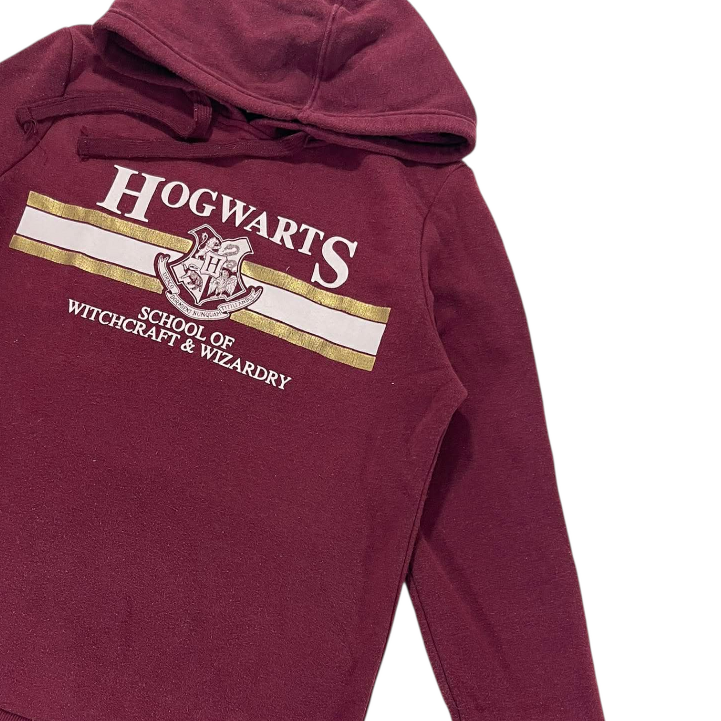 HARRY POTTER BURGUNDY HOGWARTS SCHOOL OF WITCHCRAFT & WIZARDY HOODIE (M)