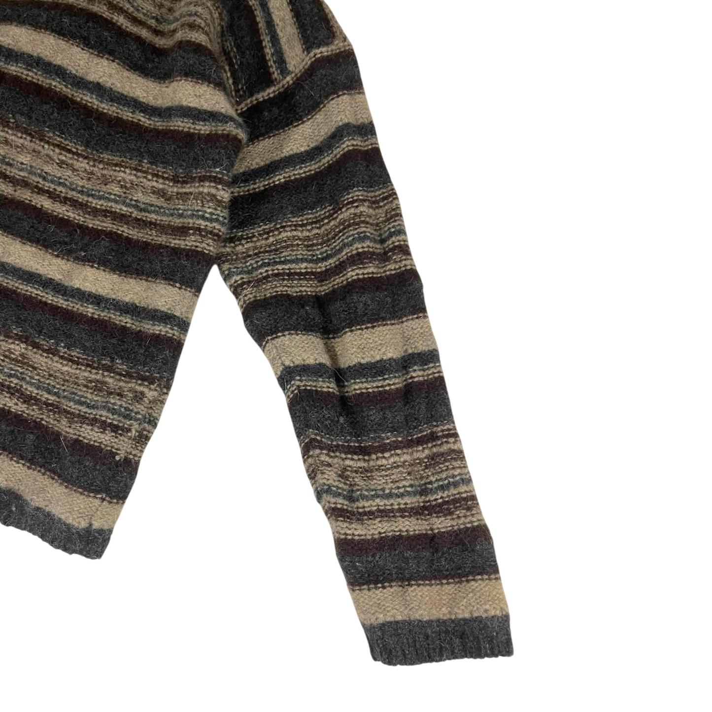 90s BLUE EARTH STRIPED WOOL SWEATER (M)