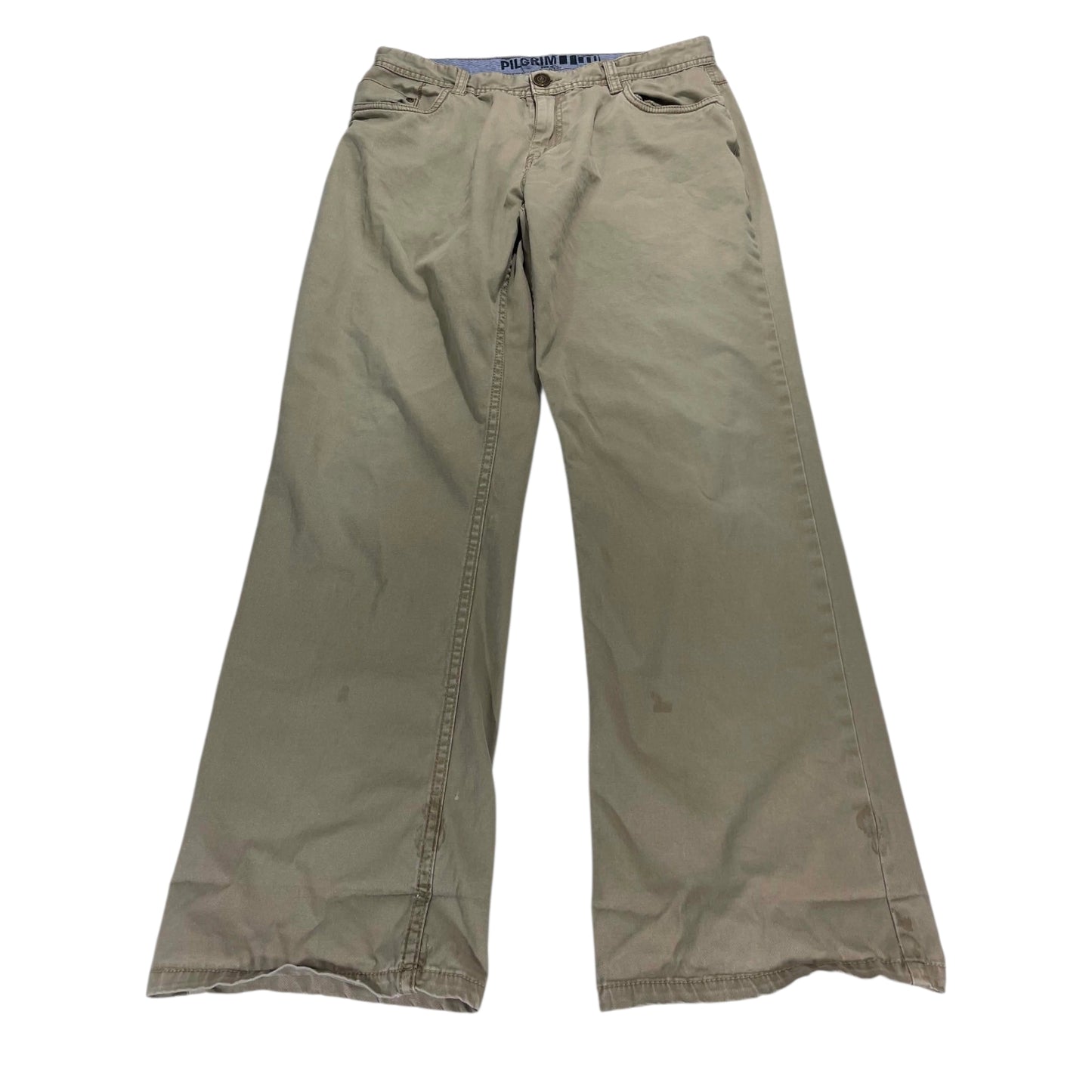 VINTAGE PILGRIM KHAKI WIDE LEG TROUSERS (32)