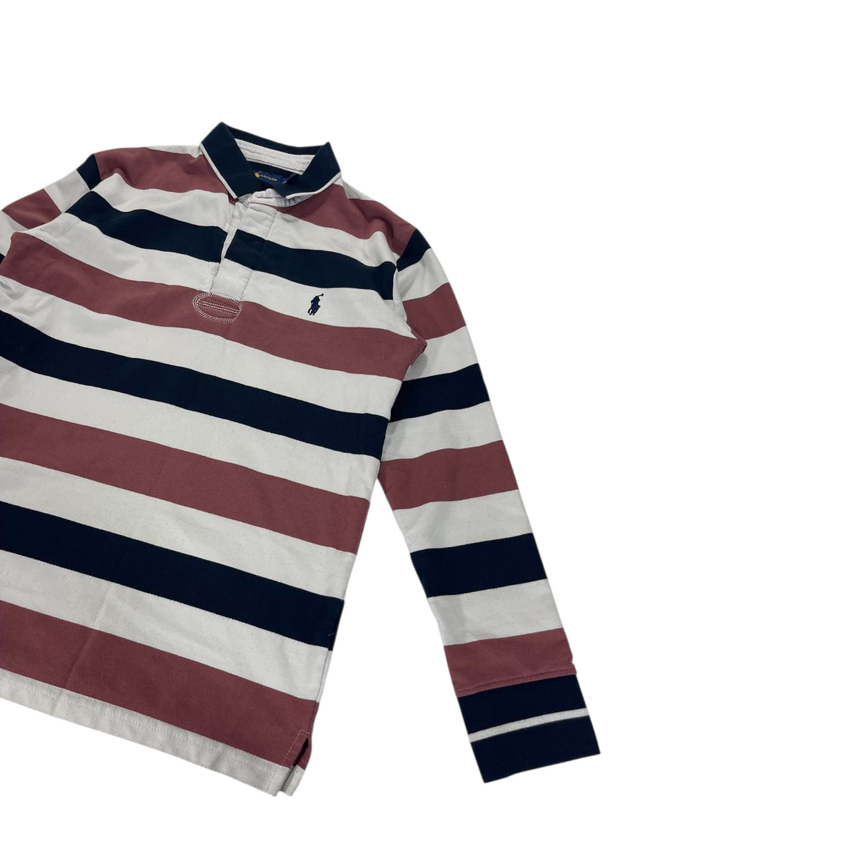 RALPH LAUREN RUGBY STRIPED POLO LONGSLEEVE (S - M)