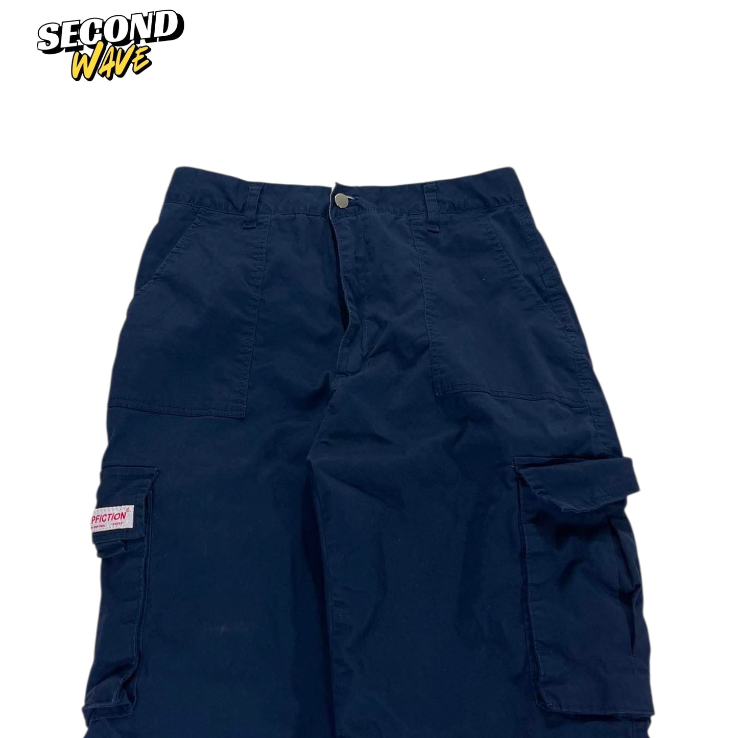 VINTAGE 100% COTTON NAVY BLUE CARGO PANTS (28)