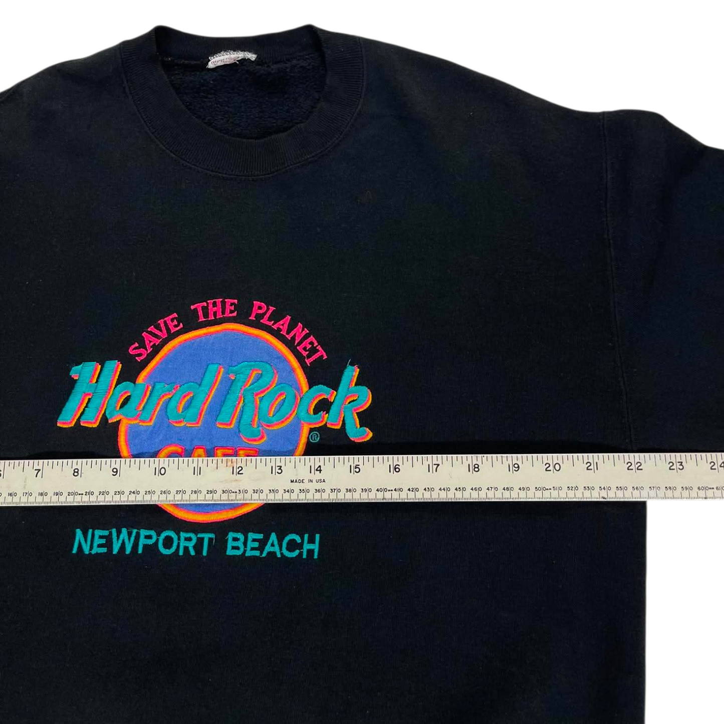 VINTAGE HARD ROCK CAFE NEWPORT BEACH BLACK SWEATSHIRT (L)