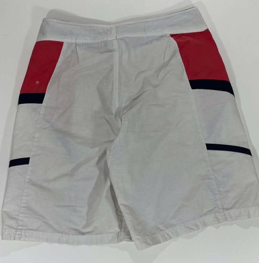 VINTAGE NAUTICA COMPETITION WHITE & RED SWIM TRUNKS (M)