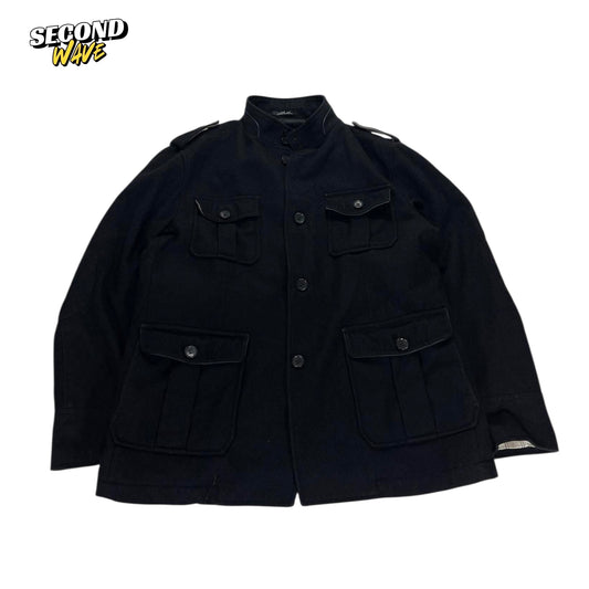 BLACK MILITARY STYLE COAT (XL)