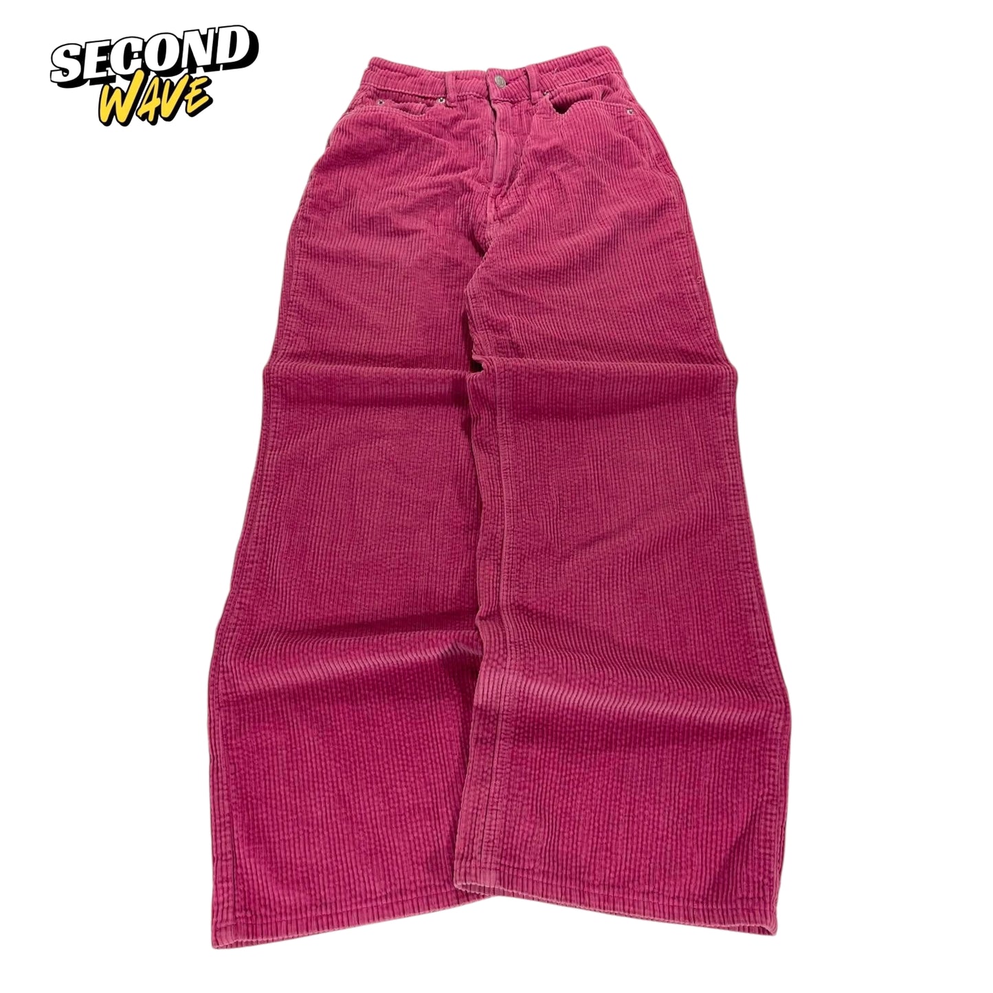 WOMENS PINK CORDUROY WIDE LEG PANTS (24)