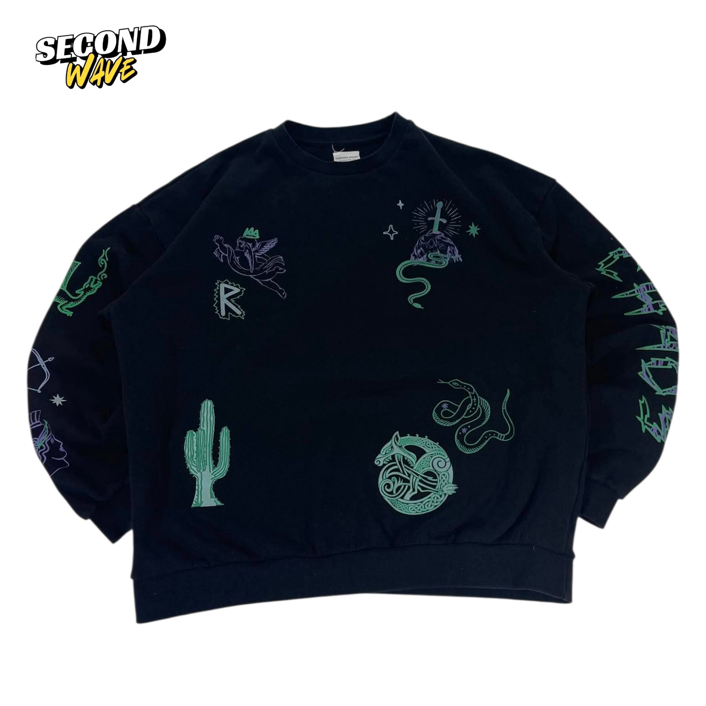 BROTHEDS DESIGN BLACK CREWNECK SWEATSHIRT (M)