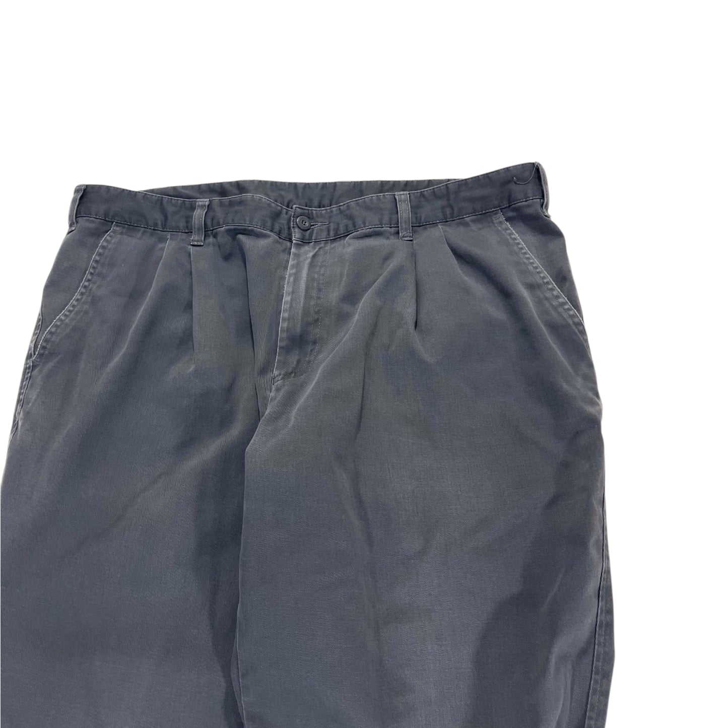 VINTAGE FADED GREY BAGGY WIDE LEG TROUSERS (38)