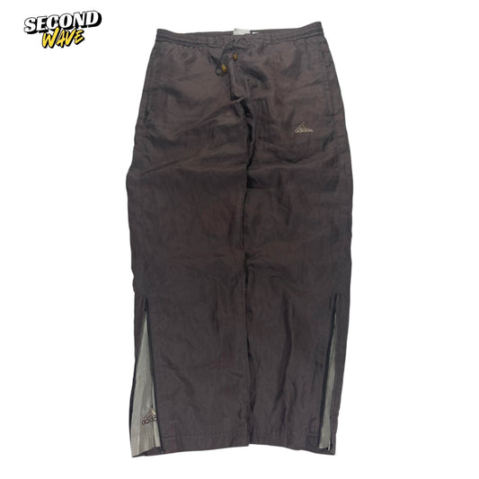 RARE BROWN VINTAGE ADIDAS GREY TRACK PANTS (S-M)