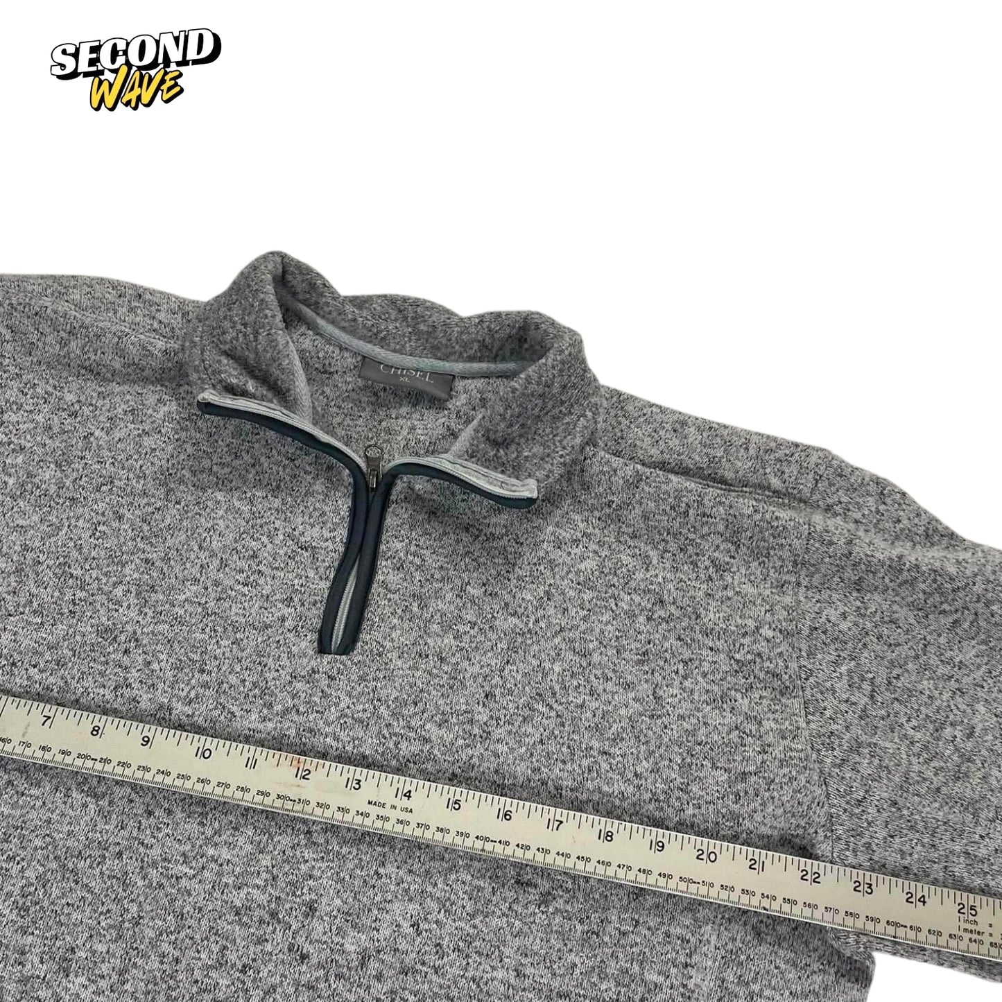 VINTAGE CHISEL GREY QUARTER ZIP FLEECE (XL)