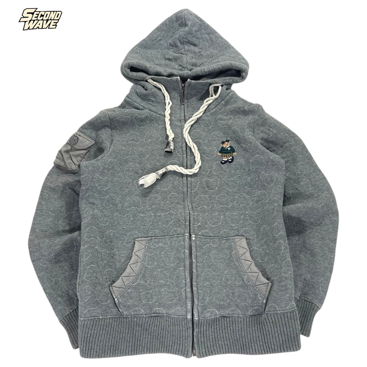 Y2K TEENIE WEENIE GRAY ZIP UP HOODIE (S)
