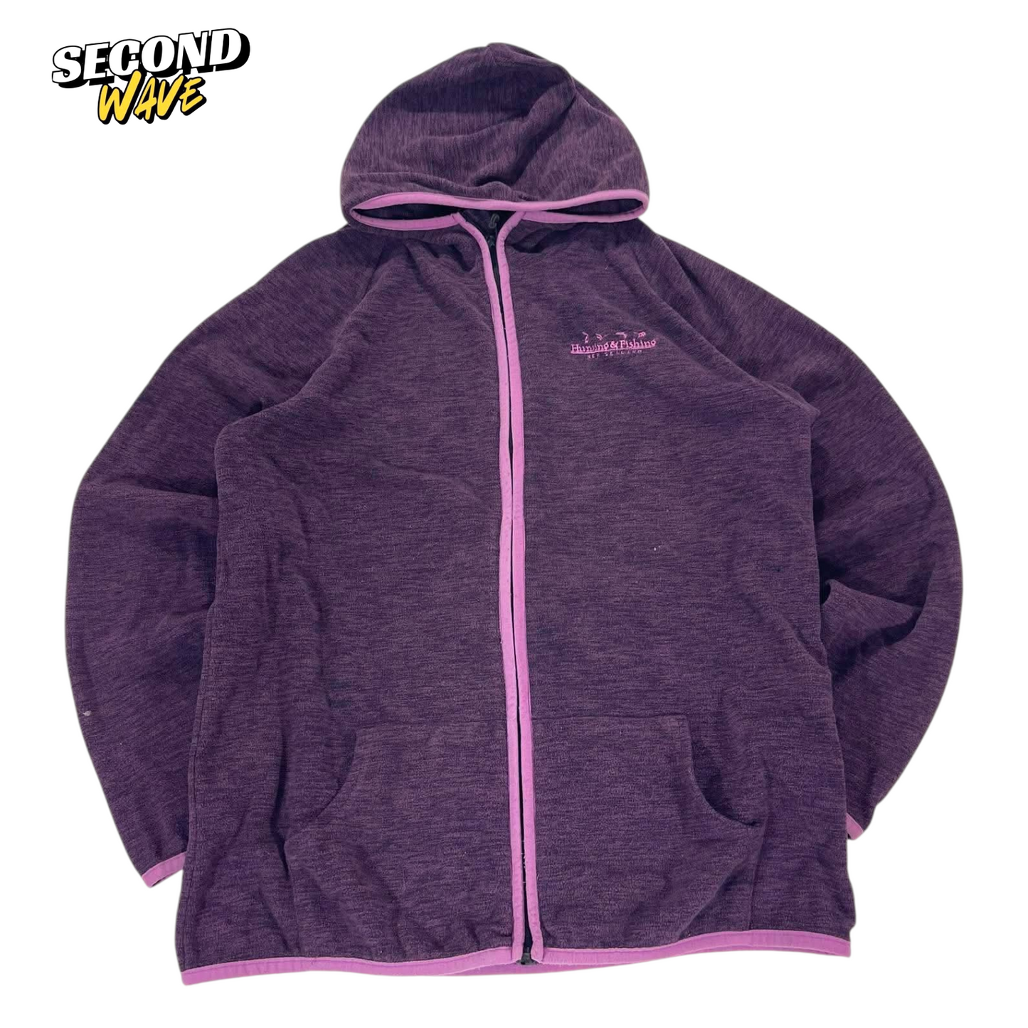 HUNTING & FISHING PURPLE ZIP UP HOODIE WITH PINK ACCENTS (12)