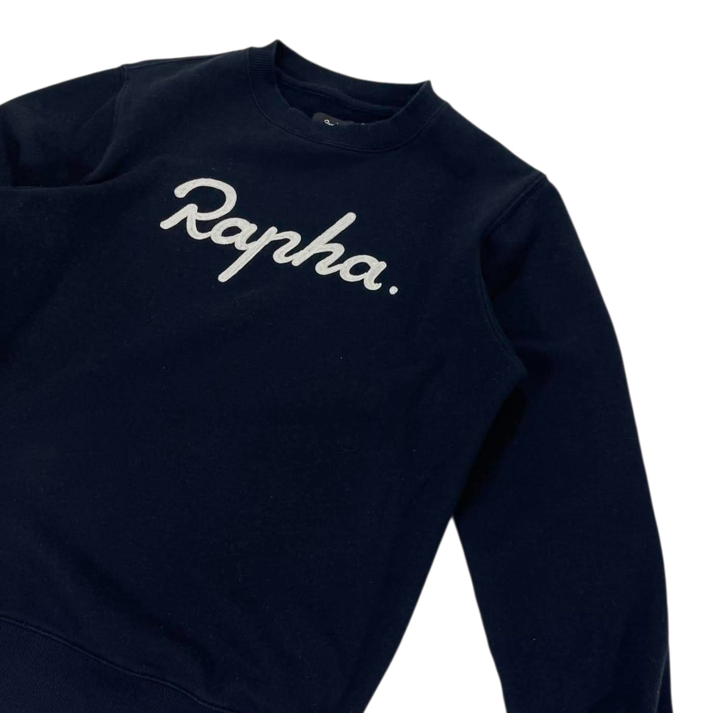 RAPHA EMBROIDERED BLACK CREWNECK SWEATSHIRT (S)