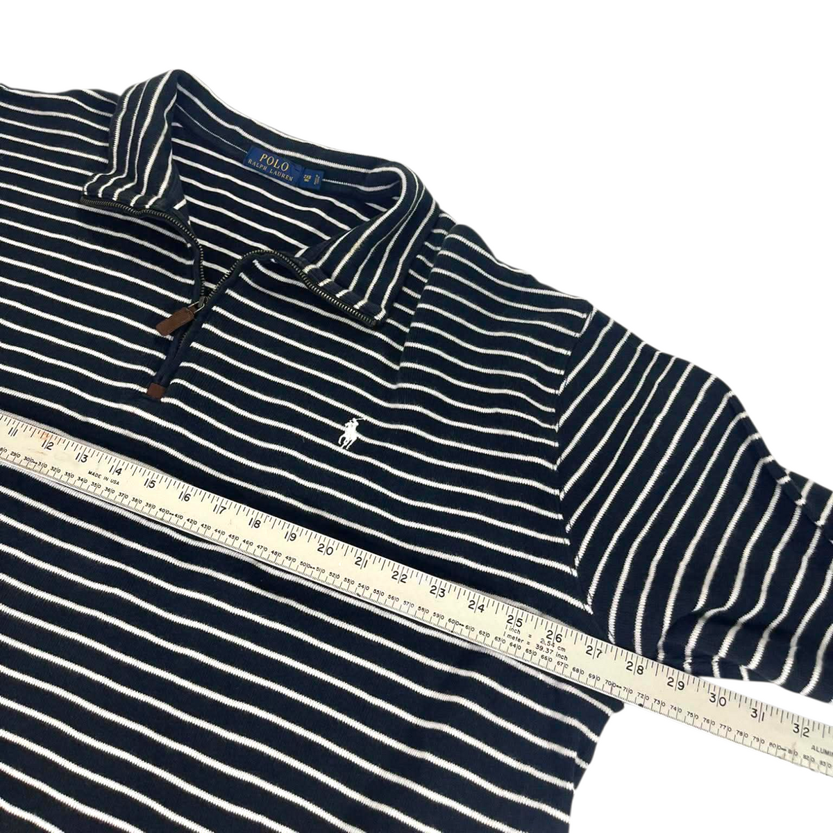 POLO RALPH LAUREN STRIPED QUARTER ZIP (2XL)