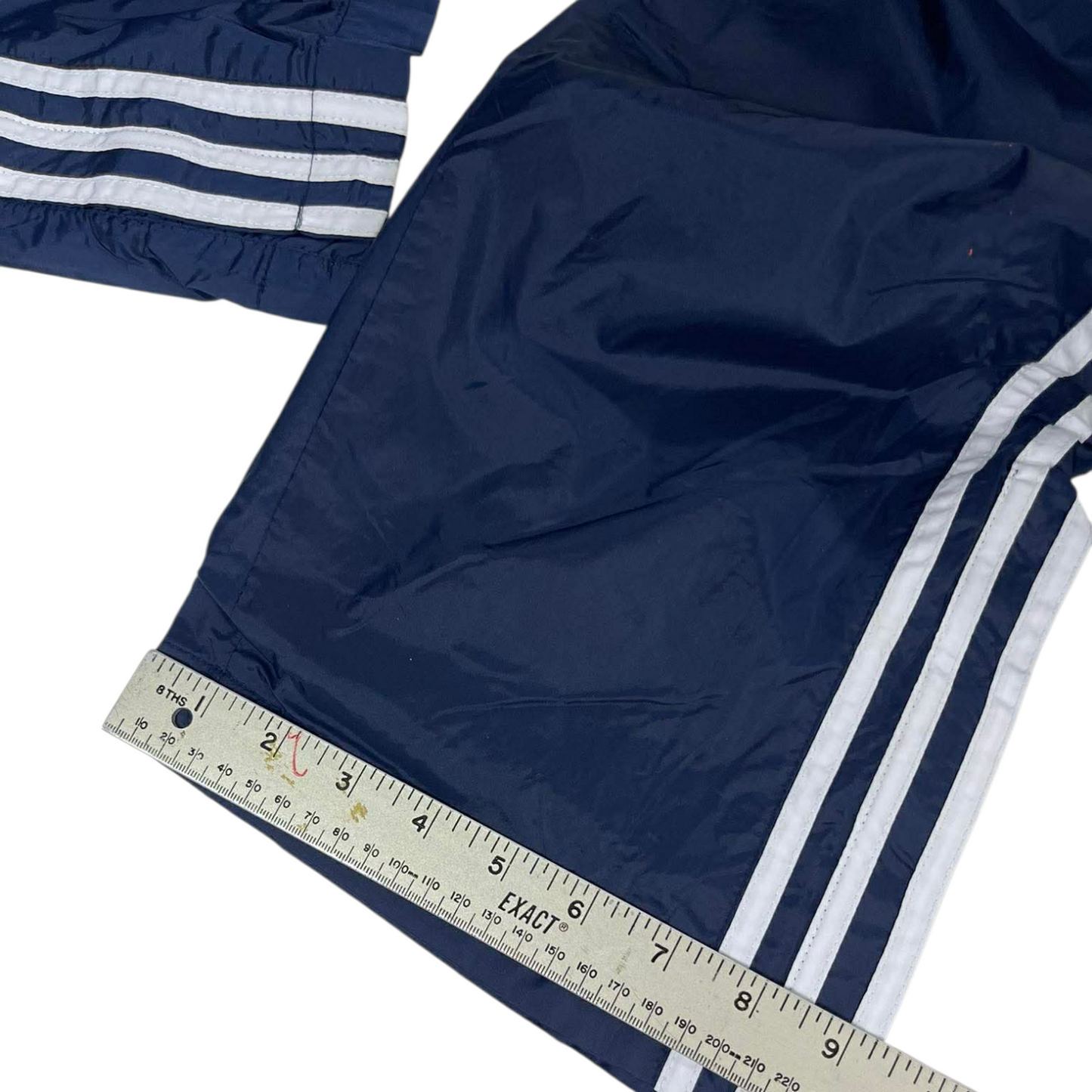 VINTAGE ADIDAS NAVY BLUE TRACK PANTS (L-XL)