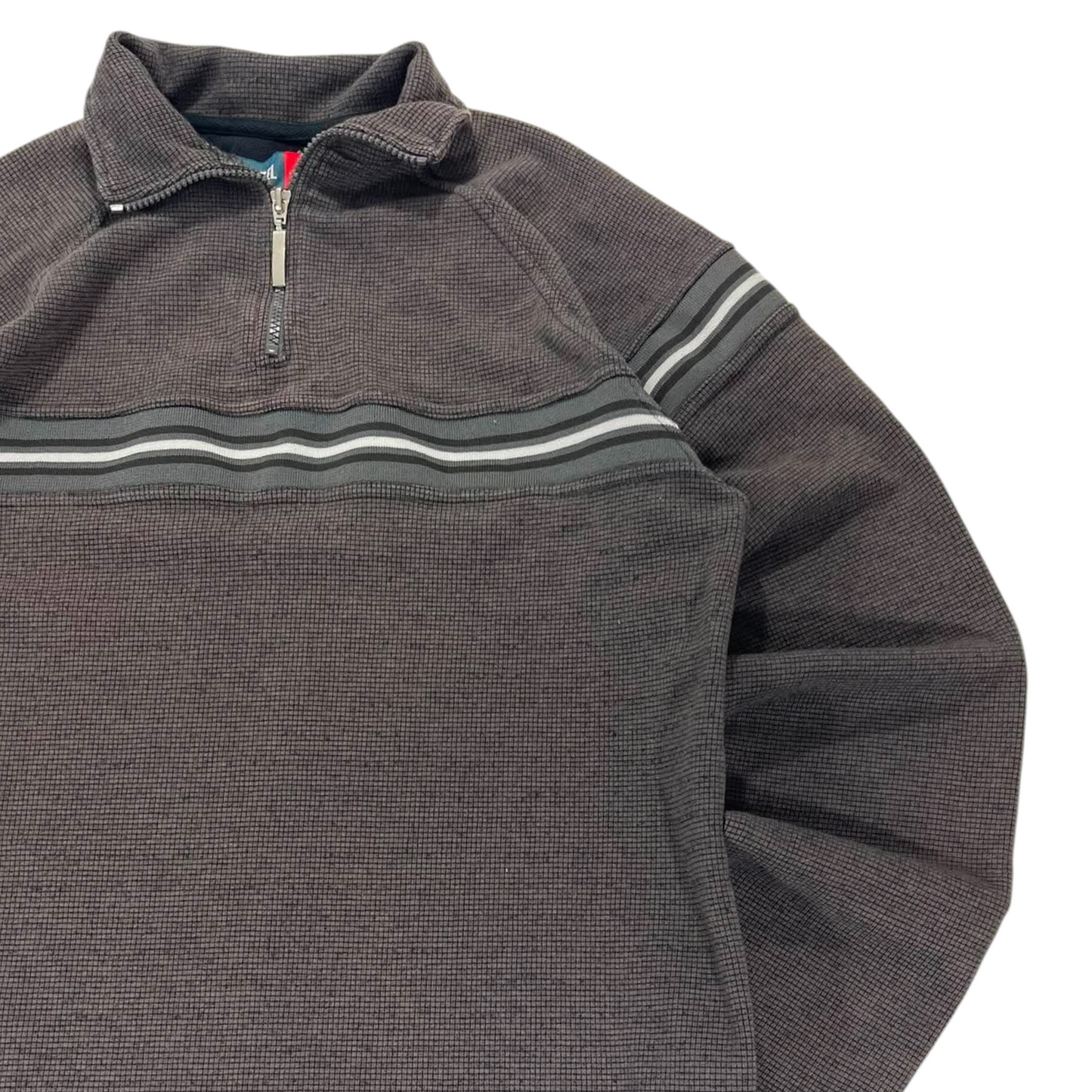 90s CHISEL GREY QUARTER ZIP SWEATSHIRT (L)