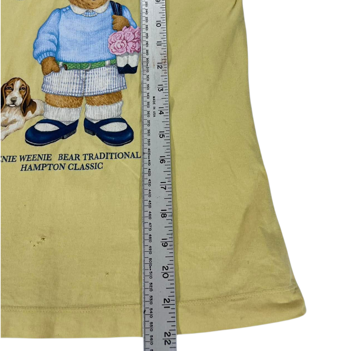 YELLOW VINTAGE 90S T.W. BEAR HOODIE (S-M)